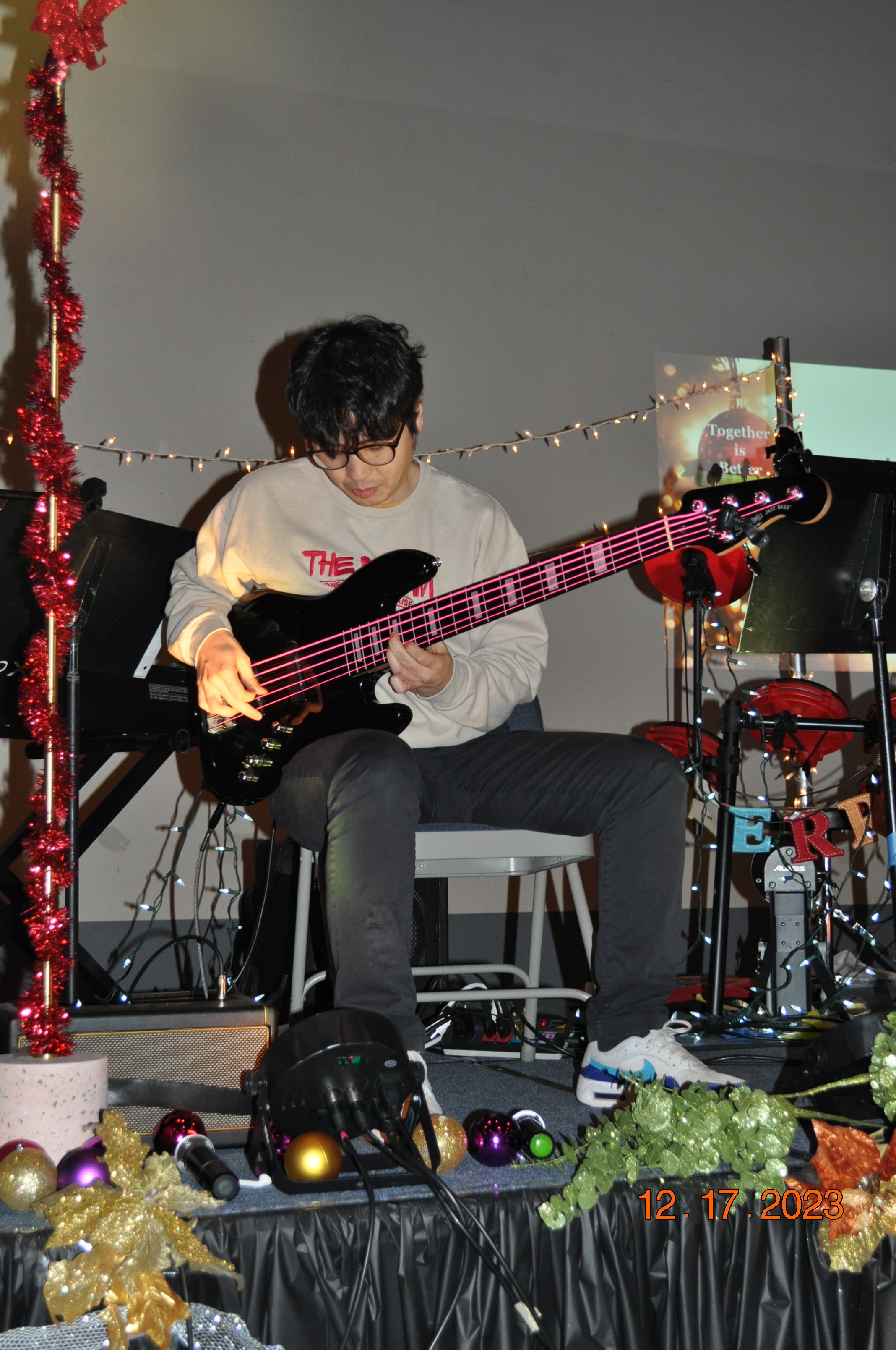 Playing bass live
